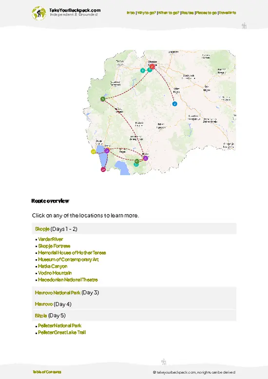 example page 4 from our offline Travel Guide for North Macedonia